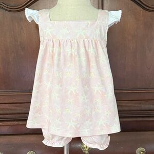 The Proper Peony Pink Starfish Set Girls 4T Boutique Top and Shorts
